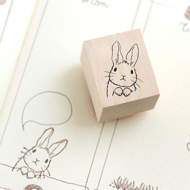 うさぎの顔のスタンプ